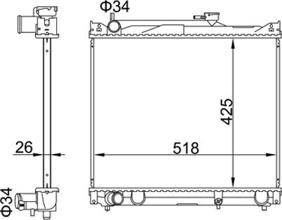 Hart 606 446 - Radiatore, Raffreddamento motore autozon.pro