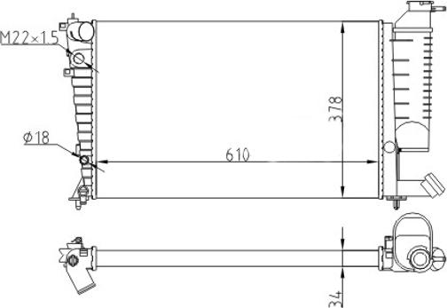 Hart 608 316 - Radiatore, Raffreddamento motore autozon.pro