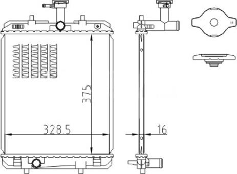 Hart 607 340 - Radiatore, Raffreddamento motore autozon.pro