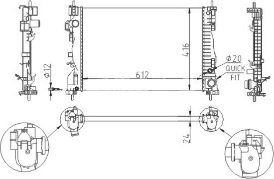 Hart 611 775 - Radiatore, Raffreddamento motore autozon.pro