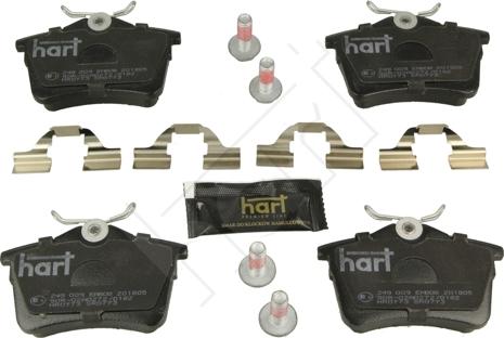 Hart 249 009 - Kit pastiglie freno, Freno a disco autozon.pro