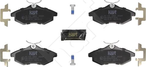 Hart 261 848 - Kit pastiglie freno, Freno a disco autozon.pro