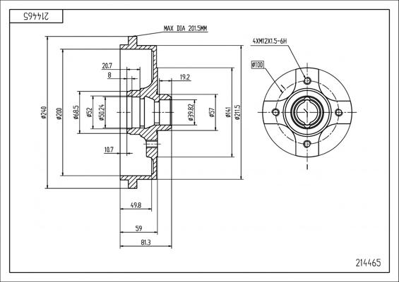 Hart 214 465 - Tamburo freno autozon.pro