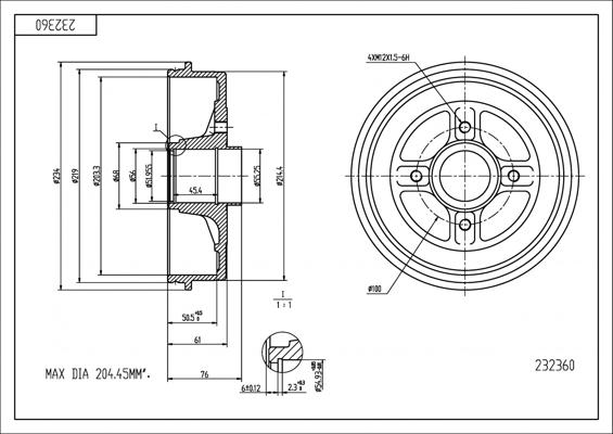 Hart 232 360 - Tamburo freno autozon.pro