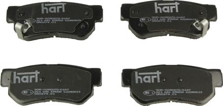 Hart 221 646 - Kit pastiglie freno, Freno a disco autozon.pro