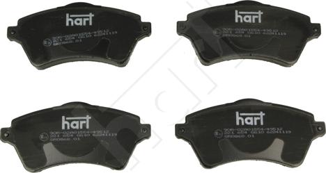 Hart 221 654 - Kit pastiglie freno, Freno a disco autozon.pro