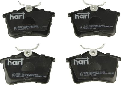 Hart 227 957 - Kit pastiglie freno, Freno a disco autozon.pro