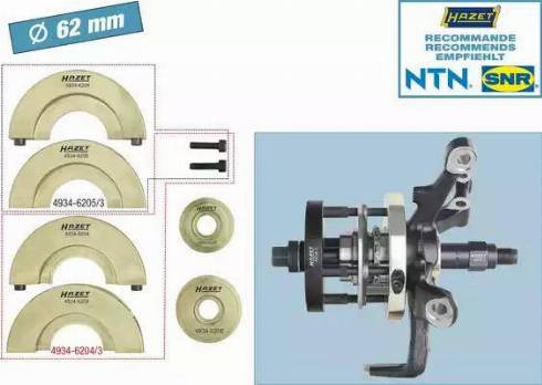 HAZET 4934-2562/6 - Kit attrezzi montaggio, Mozzo / Cuscinetto ruota autozon.pro