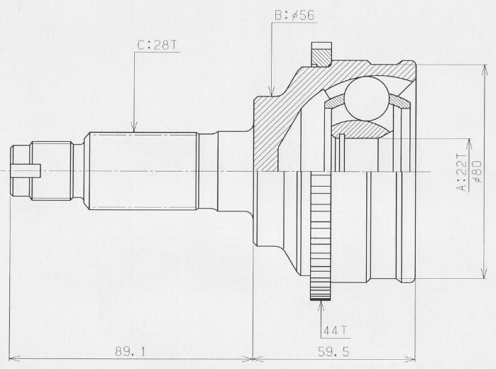 HDK MA-038A44 - Kit giunti, Semiasse autozon.pro