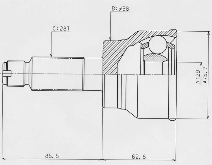 HDK SU-037 - Kit giunti, Semiasse autozon.pro