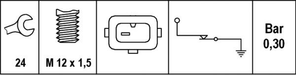 HELLA 6ZL 006 097-001 - Sensore, Pressione olio autozon.pro