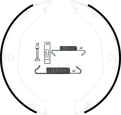 HELLA 8DA 355 050-891 - Kit ganasce, Freno stazionamento autozon.pro