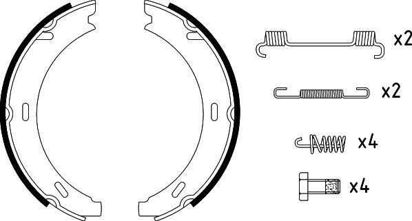 HELLA 8DA 355 050-301 - Kit ganasce, Freno stazionamento autozon.pro