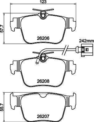 HELLA 8DB 355 044-901 - Kit pastiglie freno, Freno a disco autozon.pro