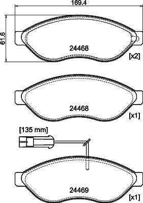 HELLA 8DB 355 044-451 - Kit pastiglie freno, Freno a disco autozon.pro