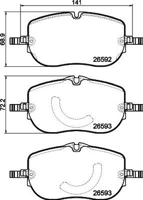 HELLA 8DB 355 044-261 - Kit pastiglie freno, Freno a disco autozon.pro