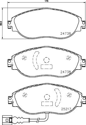 HELLA 8DB 355 045-691 - Kit pastiglie freno, Freno a disco autozon.pro