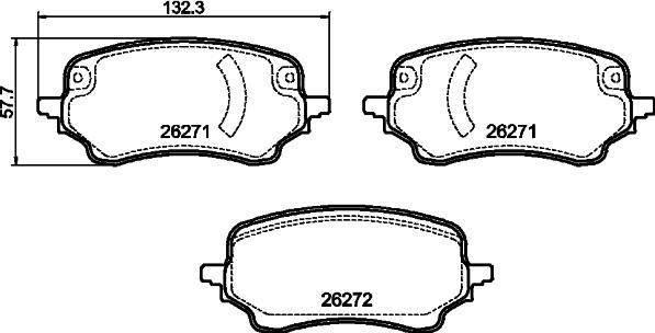 HELLA 8DB 355 040-991 - Kit pastiglie freno, Freno a disco autozon.pro