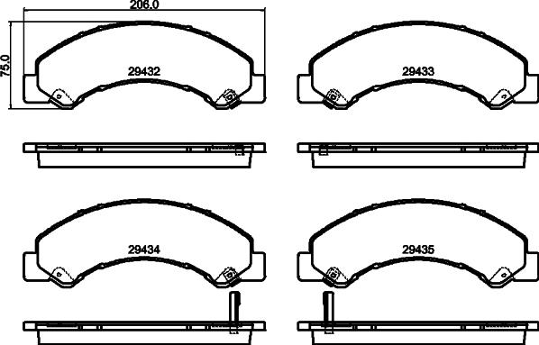 HELLA 8DB 355 040-441 - Kit pastiglie freno, Freno a disco autozon.pro