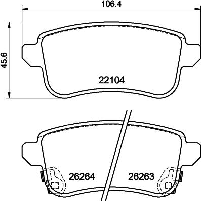 HELLA 8DB 355 040-811 - Kit pastiglie freno, Freno a disco autozon.pro