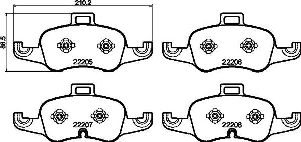 HELLA 8DB 355 040-381 - Kit pastiglie freno, Freno a disco autozon.pro