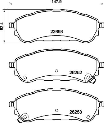 HELLA 8DB 355 040-751 - Kit pastiglie freno, Freno a disco autozon.pro