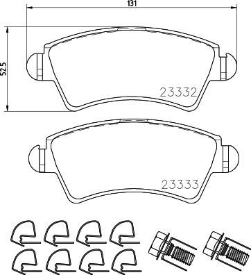 HELLA 8DB 355 009-871 - Kit pastiglie freno, Freno a disco autozon.pro