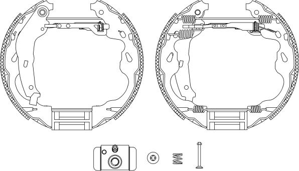 HELLA 8DB 355 004-991 - Kit ganasce freno autozon.pro