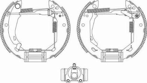 HELLA 8DB 355 004-951 - Kit ganasce freno autozon.pro