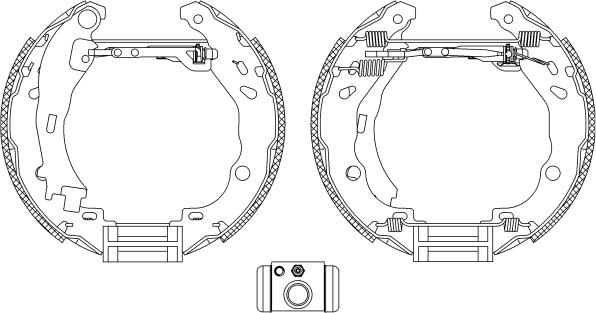 HELLA 8DB 355 004-921 - Kit ganasce freno autozon.pro