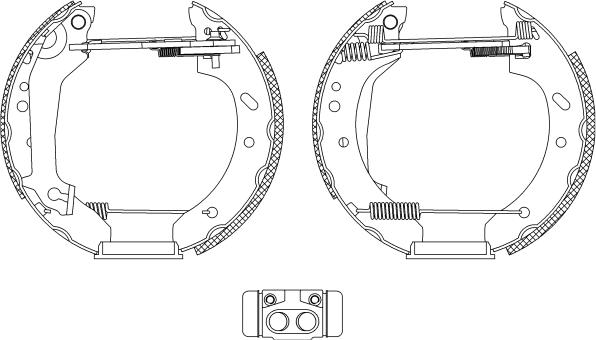 HELLA 8DB 355 004-411 - Kit ganasce freno autozon.pro