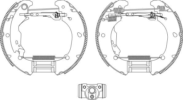 HELLA 8DB 355 004-481 - Kit ganasce freno autozon.pro