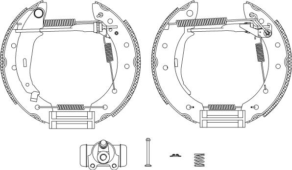 HELLA 8DB 355 004-431 - Kit ganasce freno autozon.pro