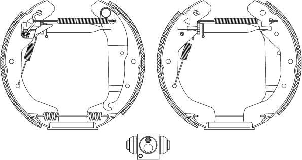 HELLA 8DB 355 004-581 - Kit ganasce freno autozon.pro