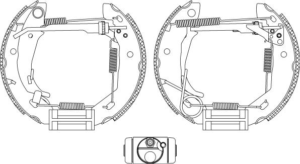 HELLA 8DB 355 004-521 - Kit ganasce freno autozon.pro