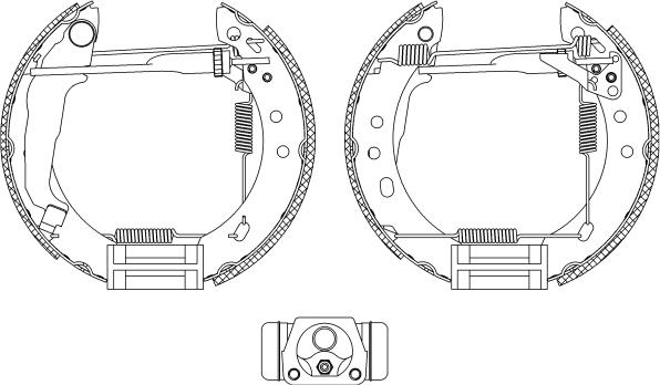 HELLA 8DB 355 004-571 - Kit ganasce freno autozon.pro