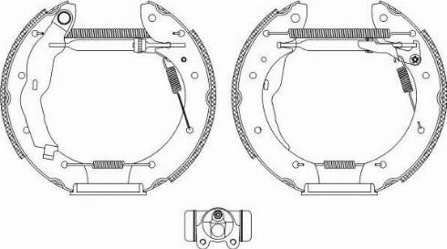 HELLA 8DB 355 004-621 - Kit ganasce freno autozon.pro