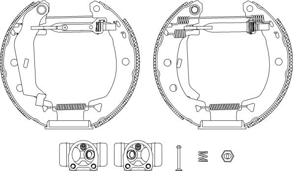 HELLA 8DB 355 004-011 - Kit ganasce freno autozon.pro