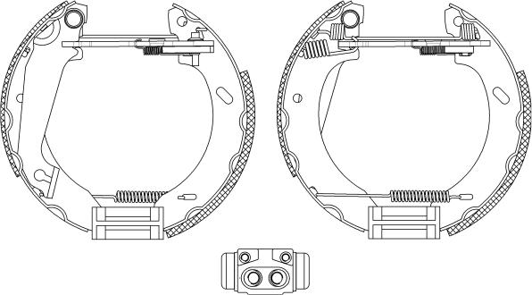 HELLA 8DB 355 004-031 - Kit ganasce freno autozon.pro