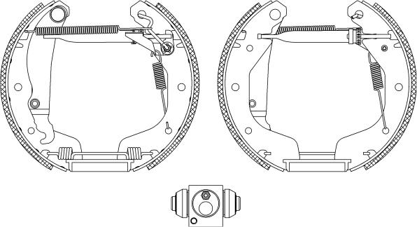 HELLA 8DB 355 004-191 - Kit ganasce freno autozon.pro