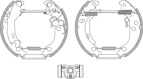 HELLA 8DB 355 004-891 - Kit ganasce freno autozon.pro