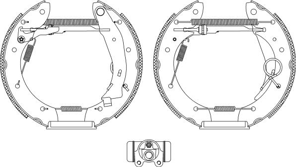 HELLA 8DB 355 004-351 - Kit ganasce freno autozon.pro