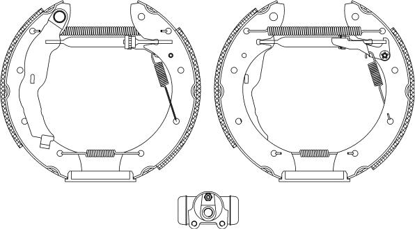 HELLA 8DB 355 004-321 - Kit ganasce freno autozon.pro