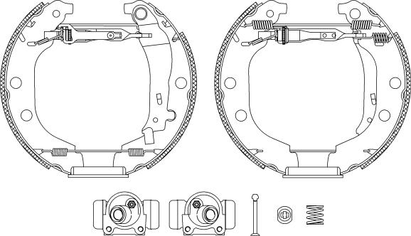 HELLA 8DB 355 004-371 - Kit ganasce freno autozon.pro