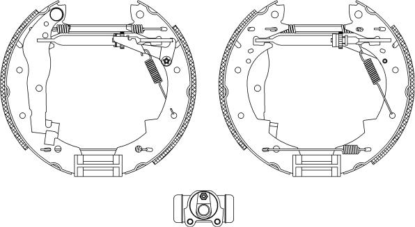 HELLA 8DB 355 004-251 - Kit ganasce freno autozon.pro