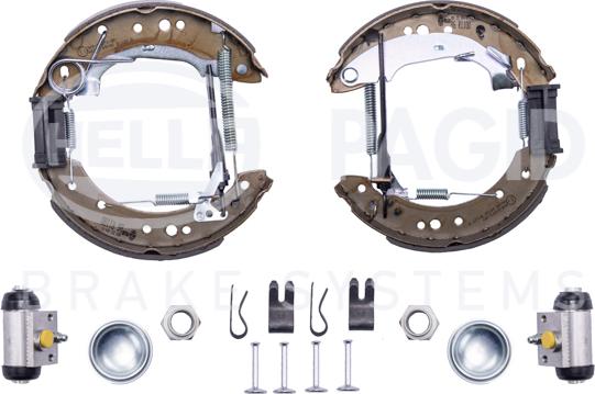 HELLA 8DB 355 004-741 - Kit ganasce freno autozon.pro