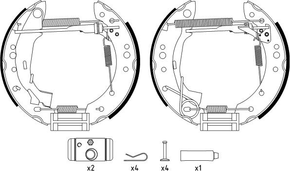 HELLA 8DB 355 004-741 - Kit ganasce freno autozon.pro