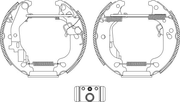 HELLA 8DB 355 004-751 - Kit ganasce freno autozon.pro