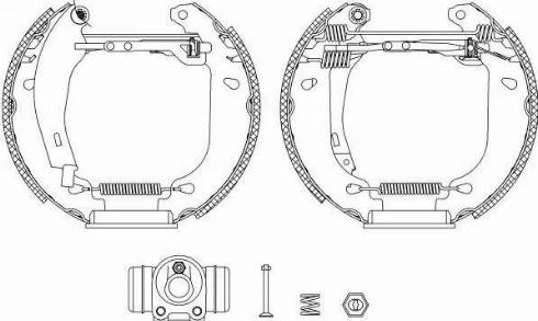 HELLA 8DB 355 004-711 - Kit ganasce freno autozon.pro