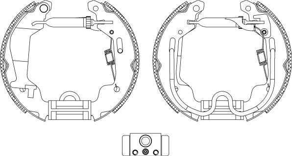 HELLA 8DB 355 004-781 - Kit ganasce freno autozon.pro